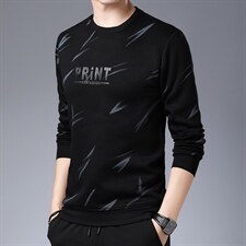 男装加绒卫衣男2023秋季新款中青年商务休闲宽松士圆领长袖上衣，男装卫衣，电商B212（原钱塘6029）