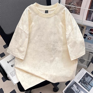 300克得物重磅100纯棉宽松吊染结构感光板短袖T恤男 RH5003-特P31图片