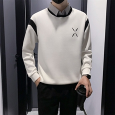 B340WY1807P78108无头风店主风假两件衬衫领拼接卫衣男，男装衬衫，电商B340