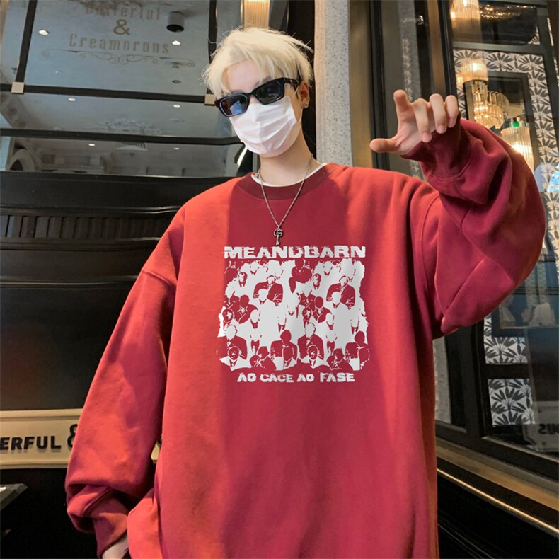 ！圆领卫衣男装港风长袖T恤男外套男WY247-特P23,男装T恤,电商B367