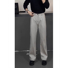 现货~春季褶皱垂感显瘦西装休闲裤阔腿直筒长裤男K315P45，男装休闲裤，星座1004-3