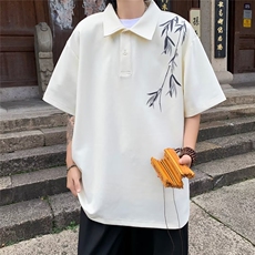 中式风短袖t恤男夏季2024新款全棉重磅宽松休闲半袖体恤，男装T恤，星座716-3