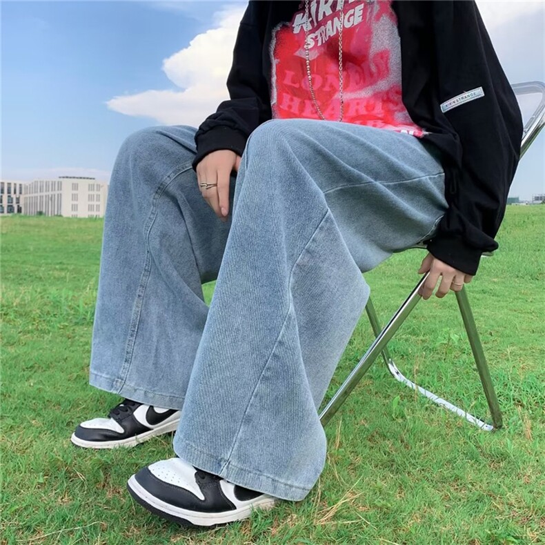 美式vibe复古牛仔裤男夏季薄款宽松直筒阔腿休闲长裤K4122-P40,男装牛仔裤,星座512-3