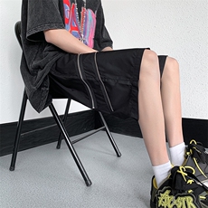 B221美式ins高街暗黑小众拉链宽松五分裤短裤LK23061-P50控68，男装休闲裤，电商B221