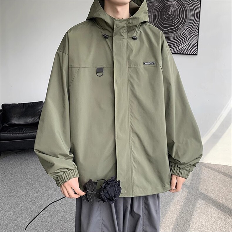 JK8187-P70拼色潮牌冲锋衣工装连帽登山服休闲夹克,男装夹克,星座703