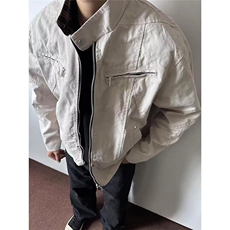 新款美式高街立领工装飞行员夹克男拉链设计感棒球服外套J885，男装夹克，星座1116A（原606A-3）