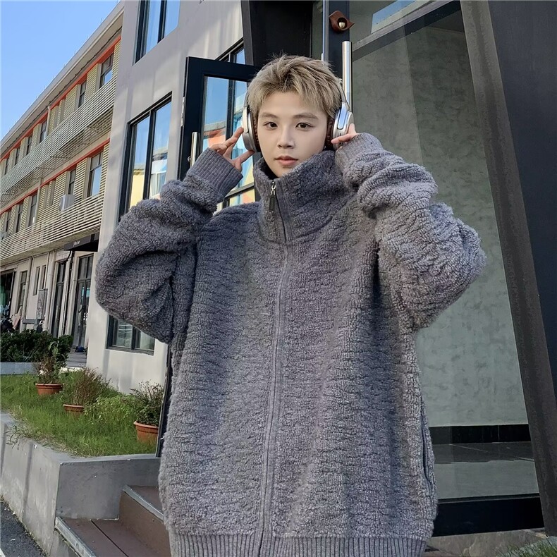 秋冬设计师款时尚百搭宽松痞帅ing开衫立领男毛衣外套M5702,男装卫衣,星座1116A-1（原606A）