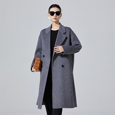 羊毛毛呢外套女2024秋冬新款中长款大衣，女装毛呢外套，高哲羊绒