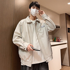 秋季新款男士皮夹克潮机车宽松皮衣外套宽松A266-PY006-特P55，男装皮衣，电商A266
