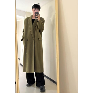仿羊绒长款呢子外套垫肩加厚毛呢大衣 DY05016 P125图片