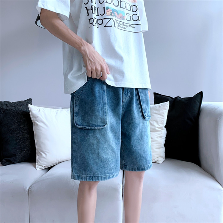 牛仔裤男士潮牌2023夏季新款宽松直筒短裤帅气五分裤子K784-P38,男装休闲裤,星座512-2