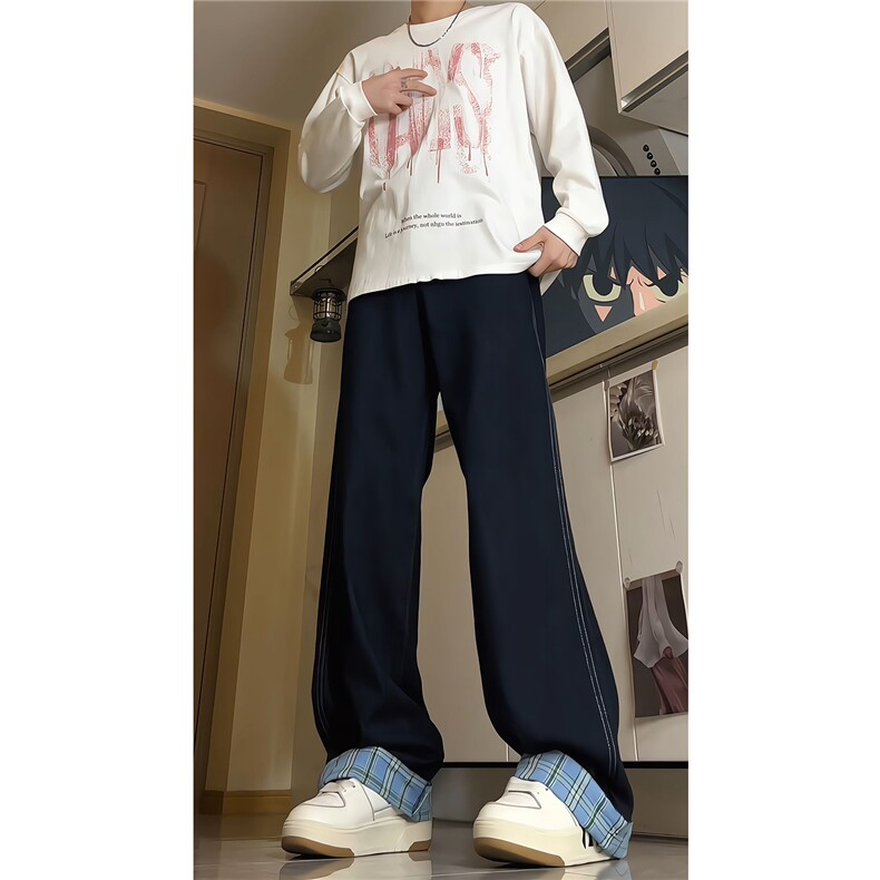 加长版裤子男高个子拼接卷边格子188cm110牛仔裤KZ011P55,男装牛仔裤,电商B312