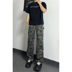 秋季美式ins高街hiphop迷彩水洗伐木裤工装货号K2312P55图片