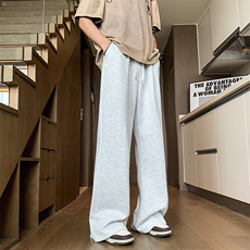 夏季新款垂感宽松阔腿长裤美式直筒运动休闲裤男现货K7891-P36，男装休闲裤，星座512-3