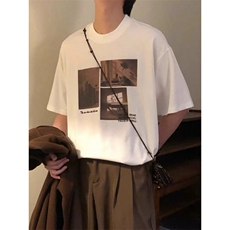 1506/QC15640/P40夏季新款宽松美式复古潮牌重磅纯棉短袖上衣，男装T恤，星座1506