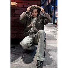 水晶绒毛领原版派克服棉衣气质日系慵懒时尚原宿流行MHT274，男装棉衣，星座1116A（原606A-3）