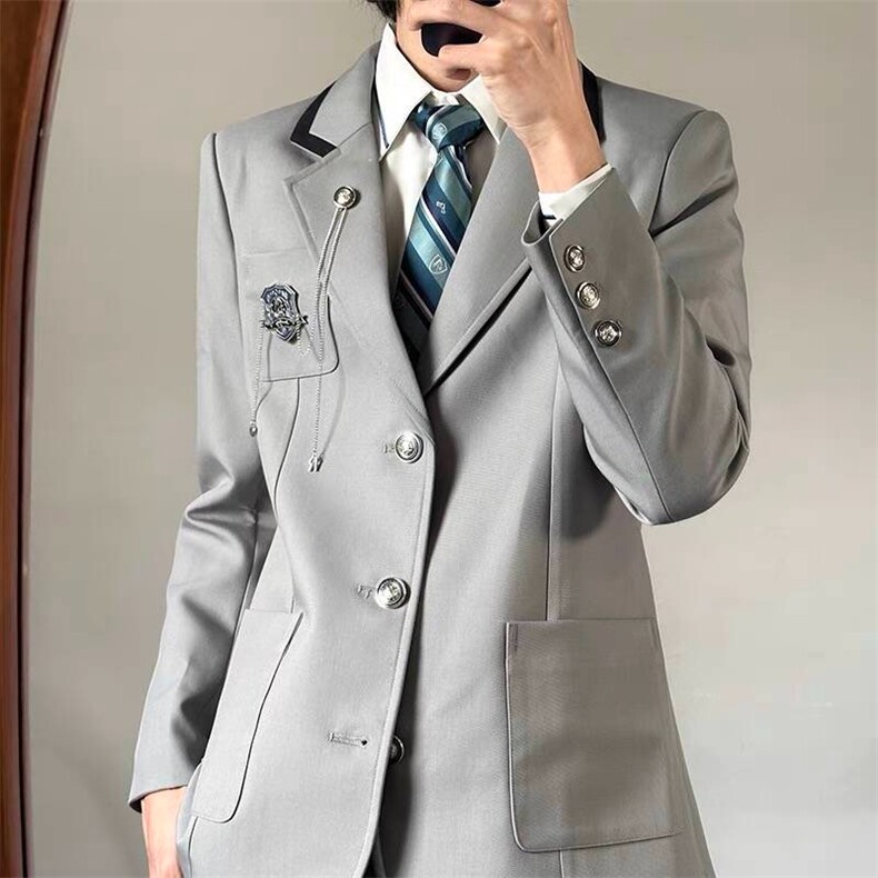 春秋季日系学院风DK制服套装男女西装衬衫西裤校供感学生班服全套图片