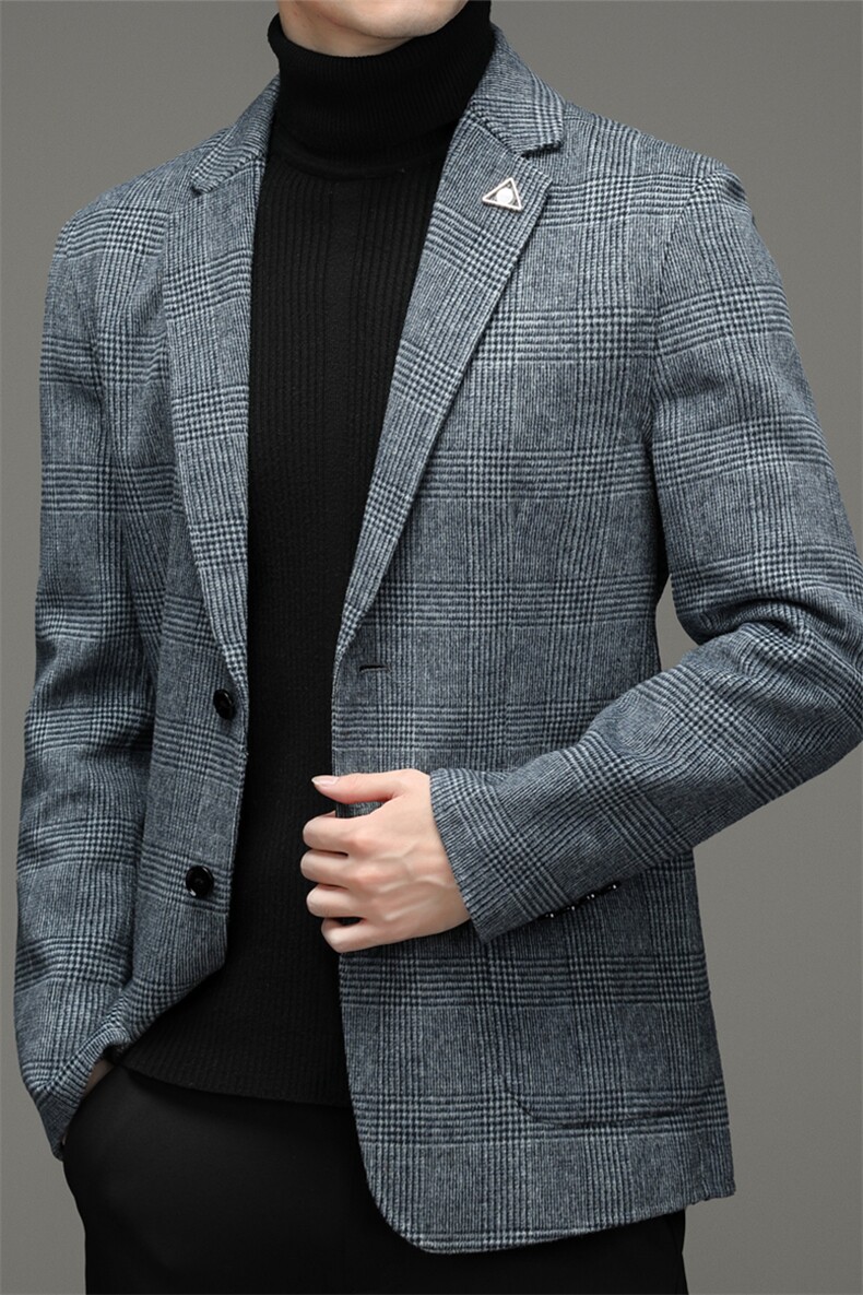 CS-N-1029秋冬季2021男士毛呢大衣双面尼羊毛呢子休闲西服P269图片
