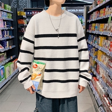 秋冬圆领套头条纹毛衣男纯色针织衫软糯港风1016-1MY030P78K98，男装针织衫/毛衣，星座1016-1（原电商B408-1）