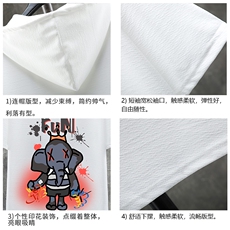 LD54221-P45连帽短袖t恤男大码胖子带帽五分袖中袖展架，男装T恤，电商A040A