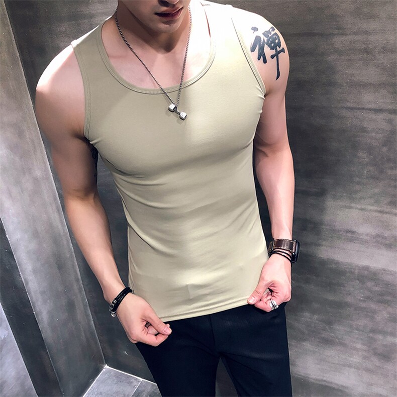 618-特p20夏季无袖坎肩背心男纯棉修身运动健身男士宽肩汗衫,男装背心/马甲,电商D303