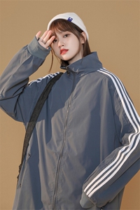JK2005/P45春装中性风开衫宽松立领夹克女男棒球服大码外套控68图片