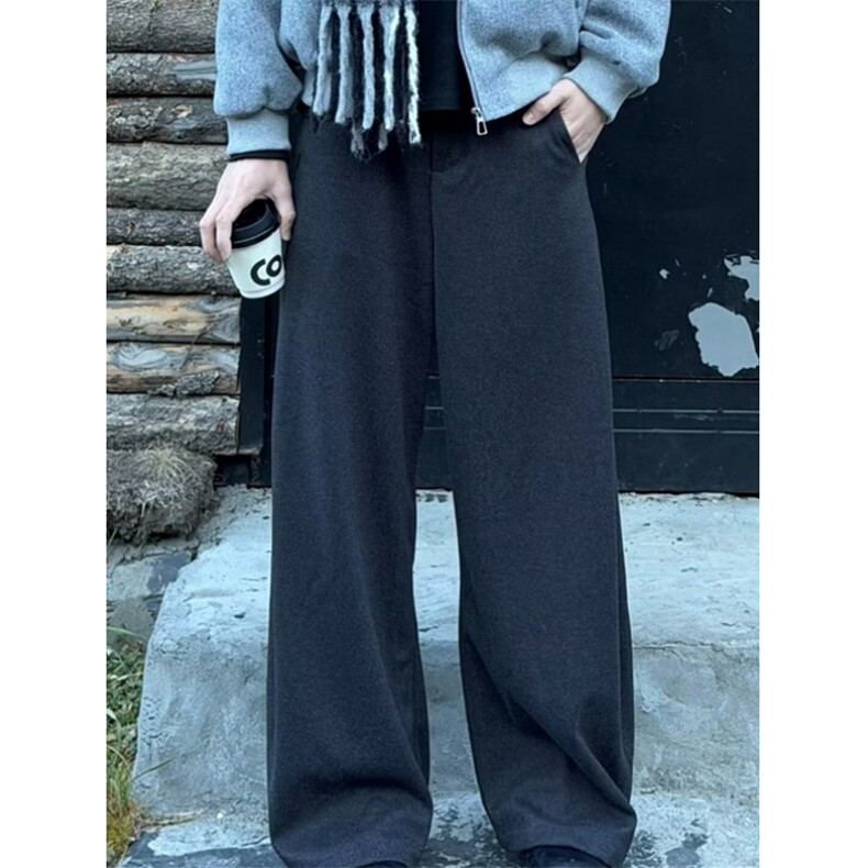 毛呢裤子男春秋流行穿搭西装裤宽松阔腿垂感休闲裤XH905,男装西服套装,星座1116A（原606A-3）