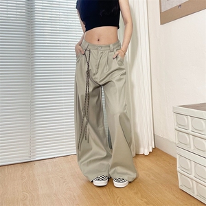 裤子男女夏季穿搭今年流行宽松bf慵懒风高级感垂坠感休闲裤子图片