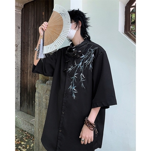 2024夏季潮流宽松半袖上衣美式复古印花短袖T恤男现货 W8192-P36图片