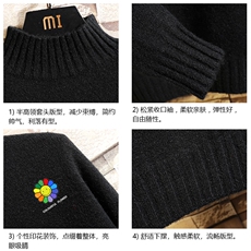 M18101-P45加绒款-P65半高领毛衣男士大码针织衫男毛线衣男线衫，男装针织衫/毛衣，电商A040A