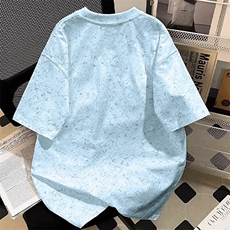 得物抖音品质二开240克重磅宽松纯棉美式做旧扎染工艺短袖T恤，男装T恤，电商A486-1