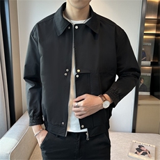 2023款翻领男士春秋痞帅休闲男装夹克高端潮流时尚夹克JK082-P89，男装夹克，电商A413
