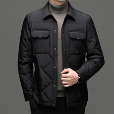DF22343钱塘2020-2冬季厚款商务休闲翻领中年男士羽绒服P235，男装羽绒服，钱塘207-2