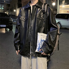 春秋新款宽松皮衣男生帅气潮牌机车外套韩版ins百搭夹克JK100-P65，男装夹克，星座1008-2