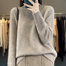 时尚简约柔软舒适云感羊毛半高领羊毛衫，女装羊毛衫，邦太羊绒