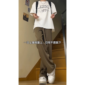 得物品质 可二开 宽松直筒拖地裤垂感西装裤 A422P55控78图片