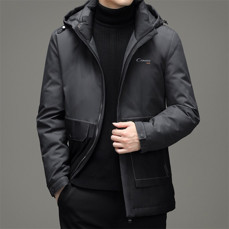 羽绒服男装中青年男士冬装外套2023新款连帽厚冬季ZELD9836-P325，男装羽绒服，电商B212（原钱塘6029）