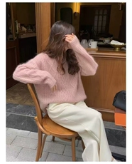 2025年秋季时尚百搭通勤简约休闲圆领毛衣，女装羊毛衫，秋虹羊绒
