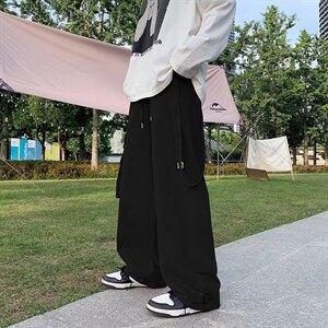 美式复古直筒工装裤男ins潮牌机能欧美街头hiphop裤子潮CK77P40图片