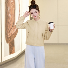 粉色立领皮衣外套女短款春秋装2025年新款气质显瘦休闲机车服夹克，女装套装/套裙，潮流依族