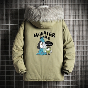 MM48074-P130 冬季大毛领衣男士大码加厚袄男服 网格挂拍图片