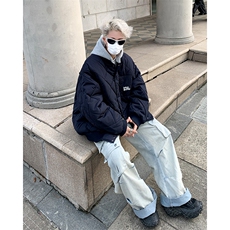 A980-P80冬季潮牌设计感棱形格保暖棉衣飞行员夹克棉服外套男，男装棉衣，星座512-6