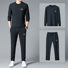 SXL9632秋季2023年新款男士长袖长裤修身休闲时尚卫衣套装P155，男装休闲套装，电商B360