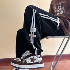 高品质春款男卫裤条纹贴标束脚休闲长裤K029P65，男装休闲裤，星座1013-1