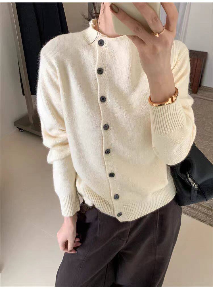 2025年秋季时尚百搭通勤简约休闲针织衫，女装针织衫/毛衣，锦瑟羊绒