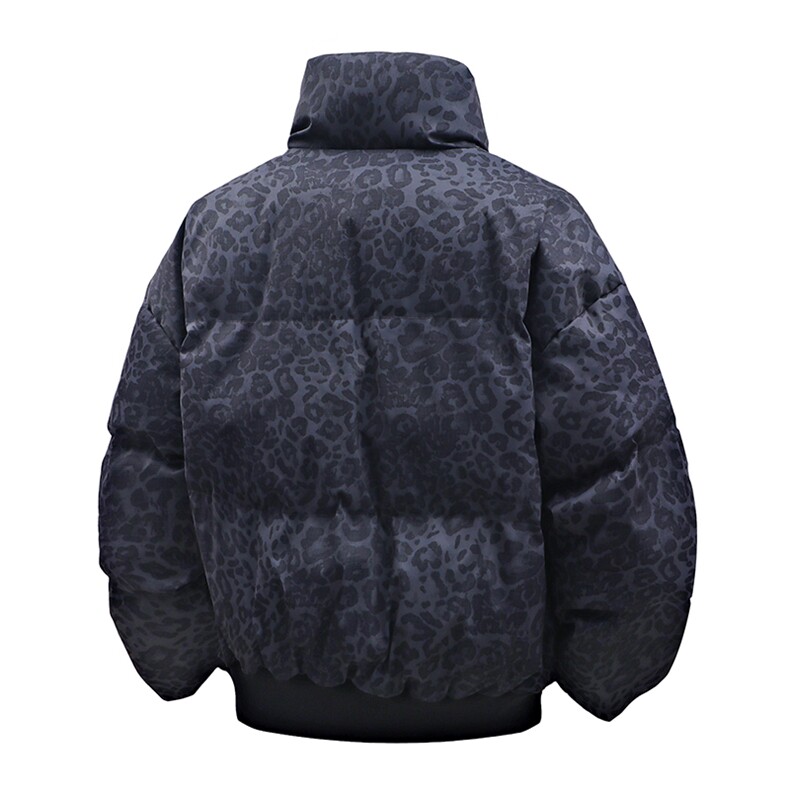 豹纹高街冬装复古立领棉服男女棉衣外套面包服做旧HZ8820-P88,男装棉衣,星座610B-1