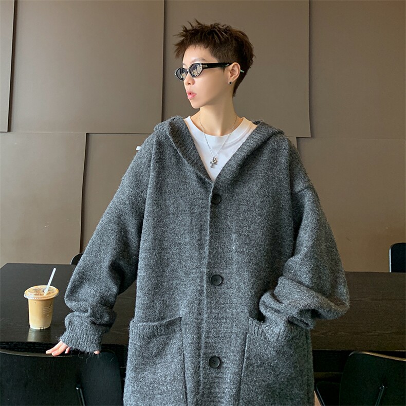 美式美式复古撞色条纹毛衣外套男潮高级感针织衫vintage图片