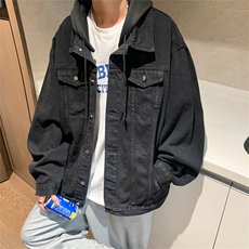 得物二开大货印花百搭牛仔夹克大码宽松休闲牛仔外套JK1263-P88，男装工装外套，星座1103-3