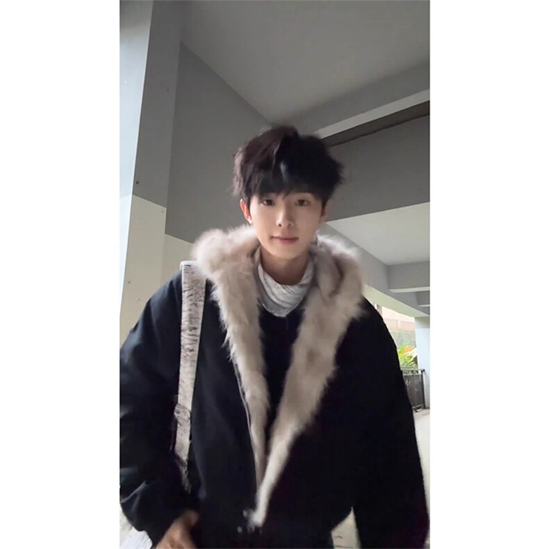 现货高品质美式高街冬季重磅硬挺短款座山雕毛领棉衣男女加厚外套,男装棉衣,电商A486