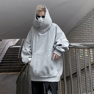 加绒加厚冬款男连帽套头高领卫衣假两件休闲保暖外套WY110 P50图片